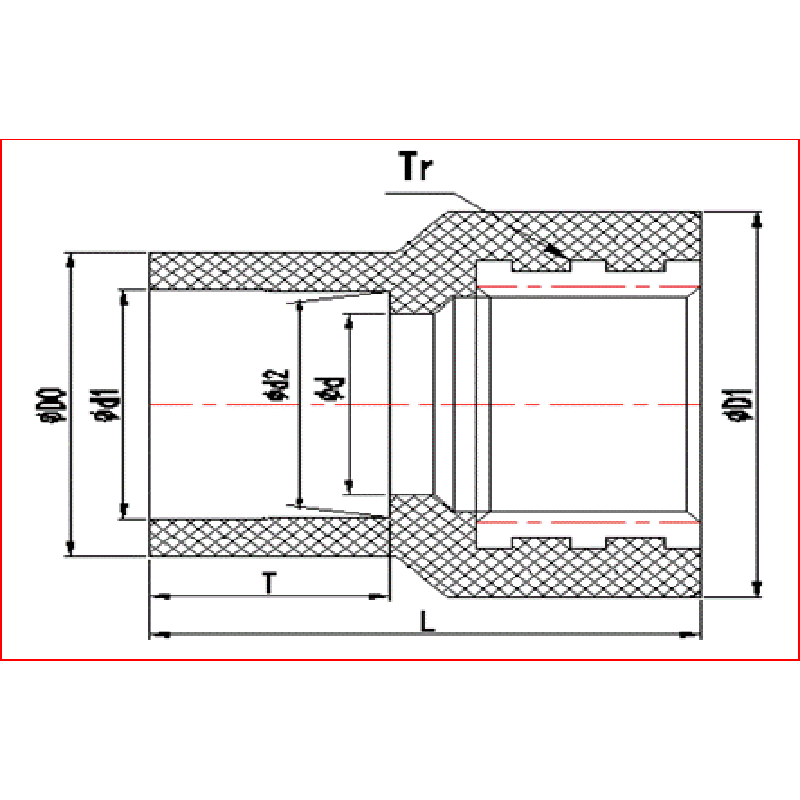 UPVC REDUCTEUR FILETÉ DE CUIVRE