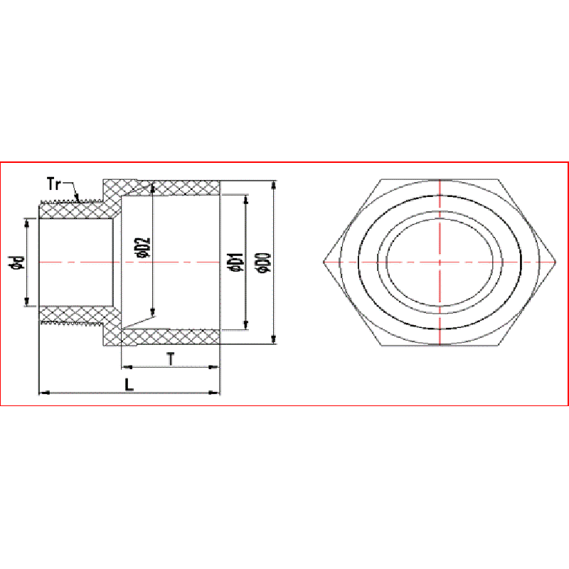 ADAPTATEUR MALE UPVC