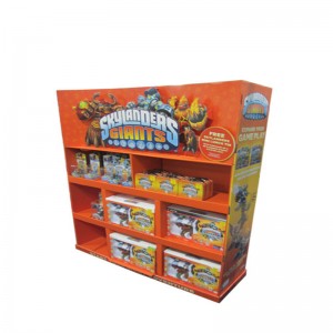 Présentoir de plancher en carton papier rétro-éclairé à 3 tablettes / niveaux innovant pour supports à biscuits / biscuits / pain / chocolat