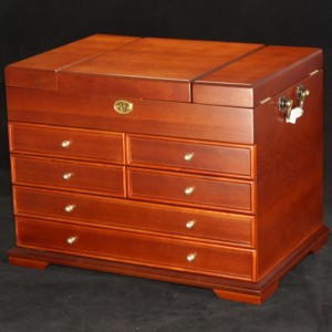 Boîte à bijoux en bois à triple couvercle