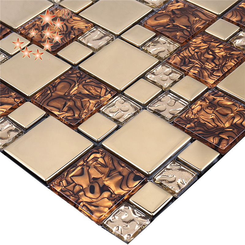 Nouvelle conception feuille d'or de multiples motifs de verre et de mosaïque de pierre étanches