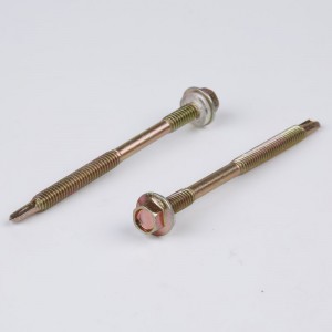 Vis autoperceuse avec rondelle en plastique, filetage double, galvanisé jaune, tête hexagonale