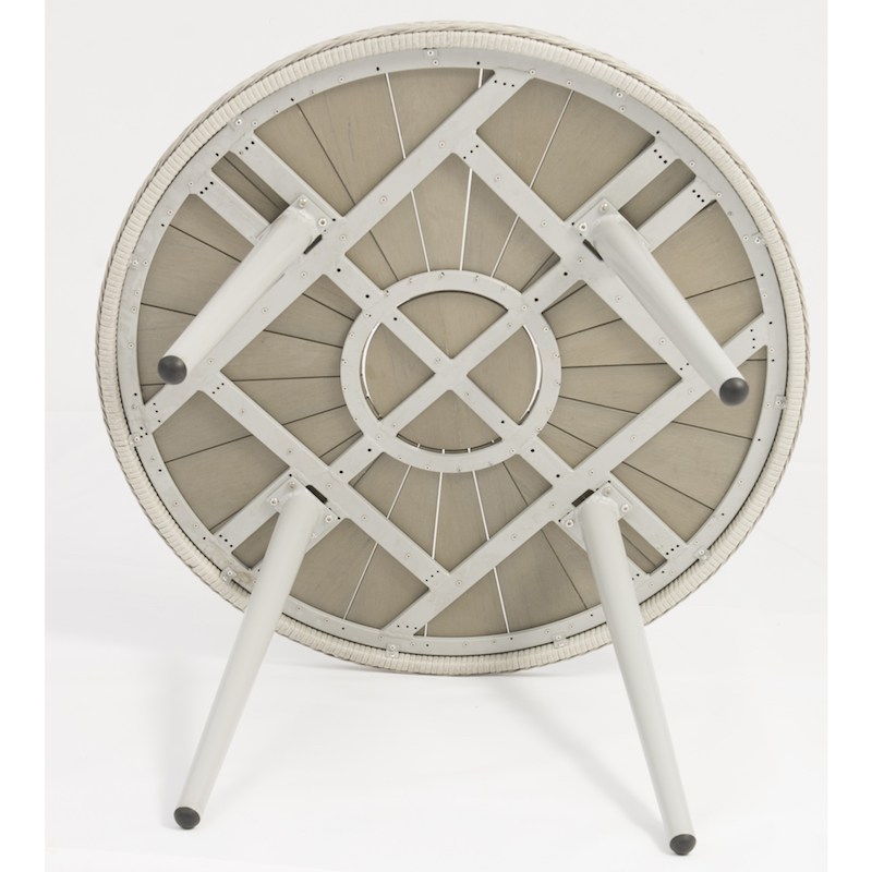 mobilier d'extérieur en rotin d'aluminium table ronde avec 4 chaises