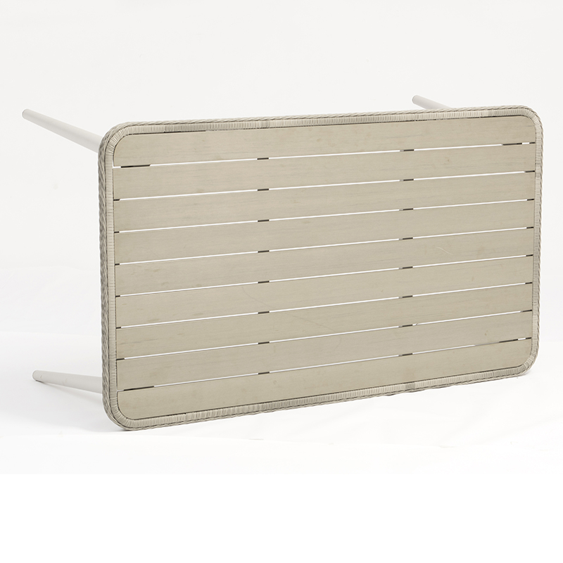 mobilier d'extérieur en rotin d'aluminium table rectangulaire avec 6 chaises