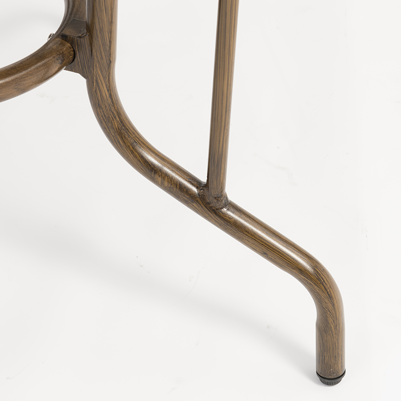 ensemble de mobilier de table en rotin en aluminium imitation grain de bambou et verre trempé
