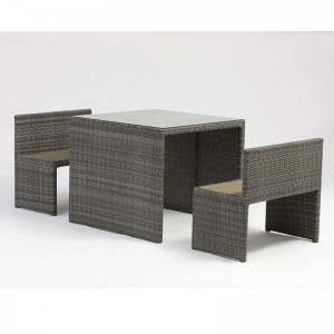 mobilier d'extérieur de banc de parc de table de rotin en aluminium réglé avec le trou de parapluie