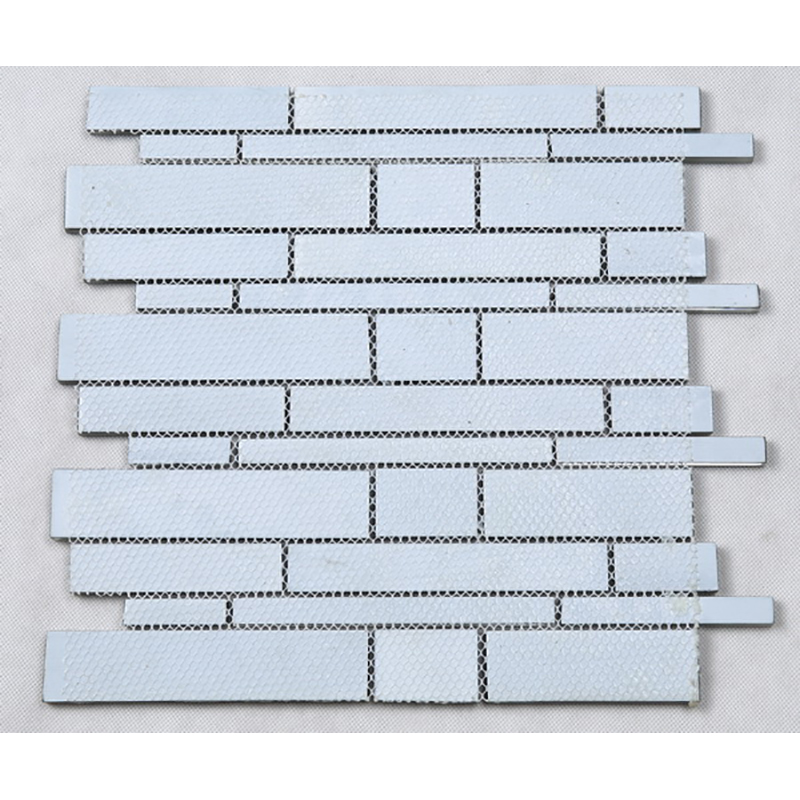 Verre En Cristal Aléatoire Bande Mixte Mosaïque Arrière Splash Tile Gris
