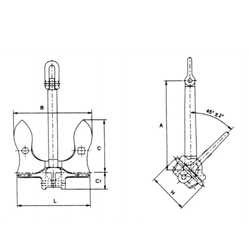 Ancre de type sans baldaquin marine