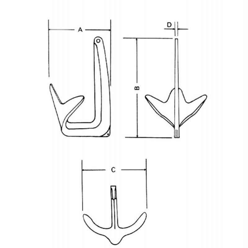 Ancre Bruce galvanisée pour bateau