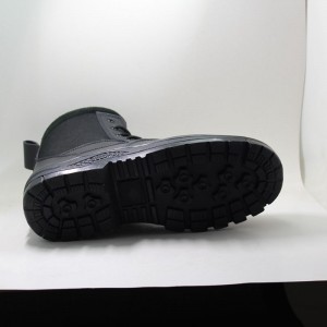 Botte militaire armée noire en cuir véritable haute cheville