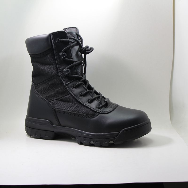 Bottes de combat pour hommes avec cuir enduit PU