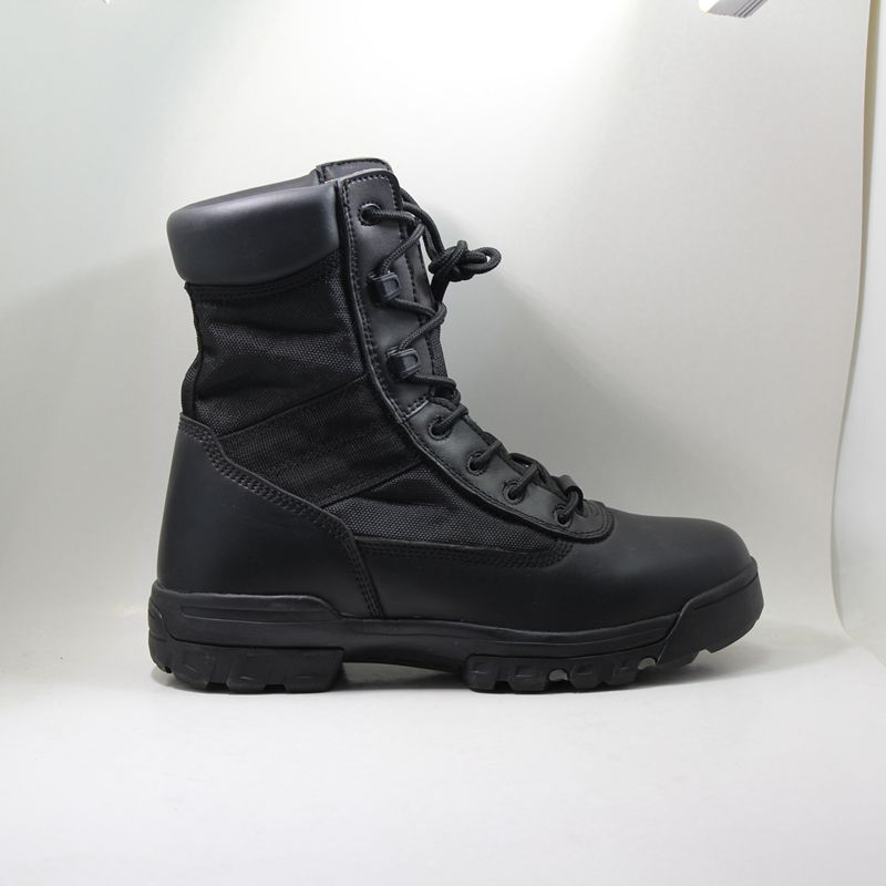 Bottes de combat pour hommes avec cuir enduit PU