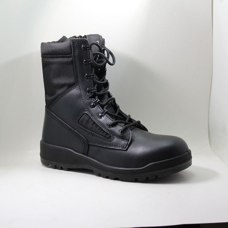 Chine usine en gros cuir véritable militaire désert bottes armée bottes noir