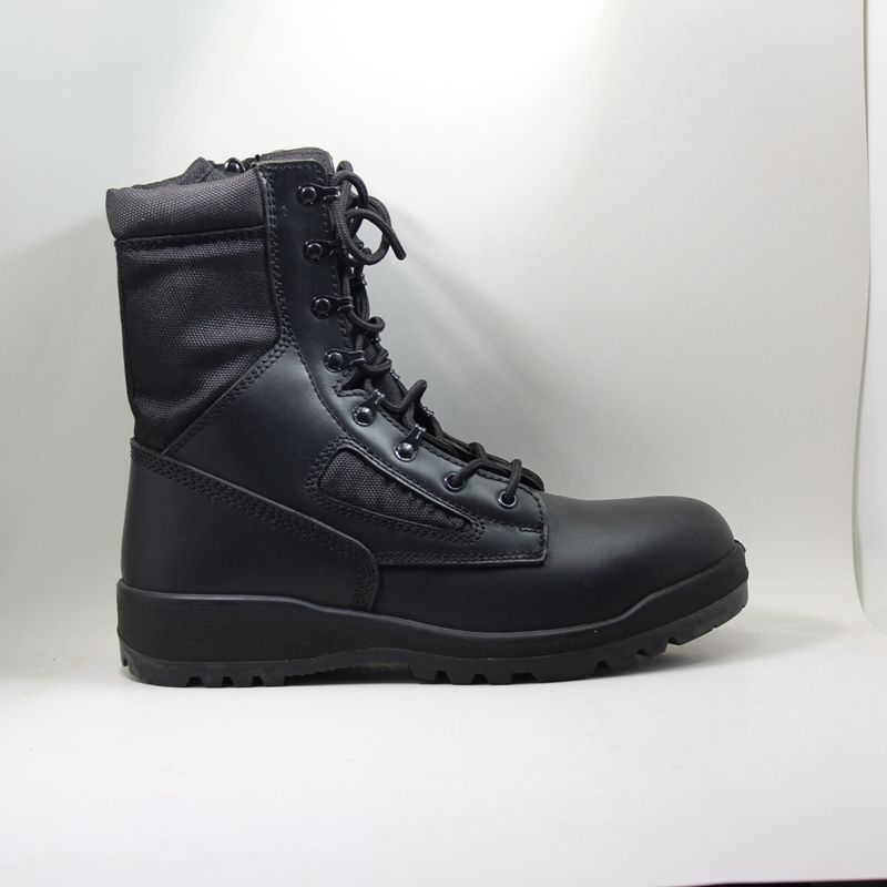 Chine usine en gros cuir véritable militaire désert bottes armée bottes noir