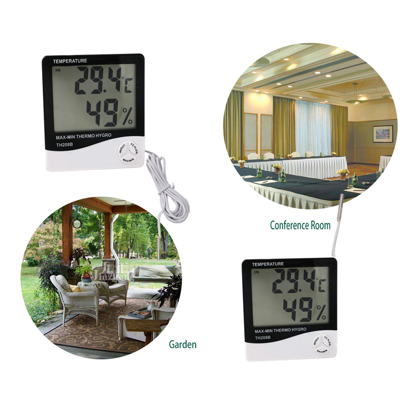Thermo-hygromètre LCD avec capteur externe de prix usine