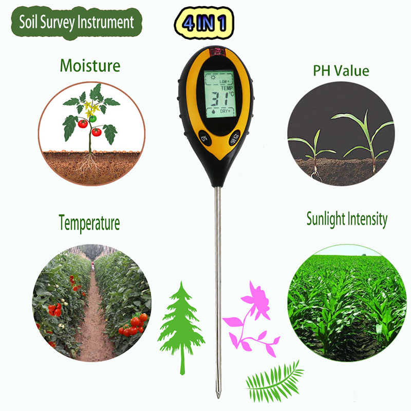 Test de sol de haute précision Testeur de sol PH Mesure Thermomètre