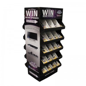 Présentoir de papier de promotion de produit de Noël avec le métal ou le plastique latéral fait sur commande 4