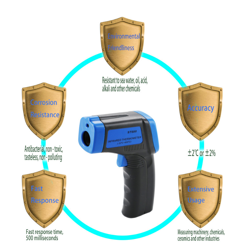 Bleu noir haute précision L'indicateur LCD industriel pour thermomètre infrarouge fonctionne