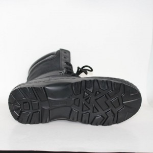 Botte tactique haute armée en cuir enduit PU avec haute cheville noire