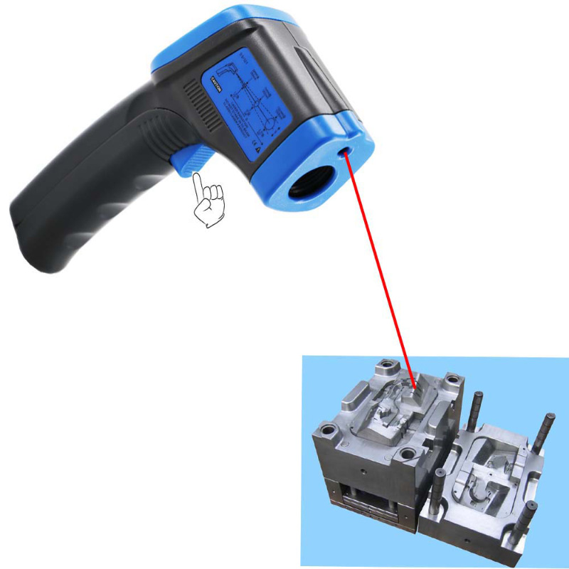 Pistolet de température de thermomètre infrarouge visant le laser sans contact pour industriel avec l'émissivité réglable