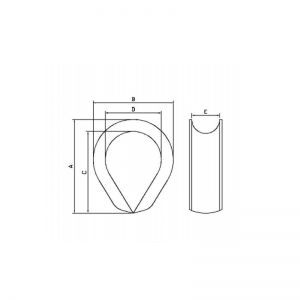 Cosse K-3 en acier galvanisé pour corde en fibre