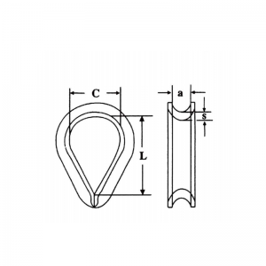 Cosse pour câble métallique DIN6899 B galvanisée