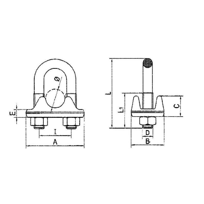 Italie type pince de câble métallique forgé