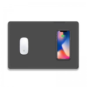 KPS-HBQ22 2in1 Custom QI 5W chargeur en cuir mince de tapis de souris mince de qualité