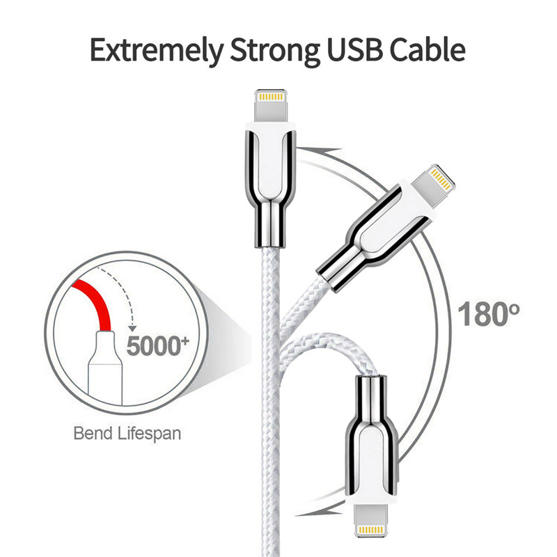 Câble USB en fil de nylon / coton en alliage de zinc KPS-8445CB