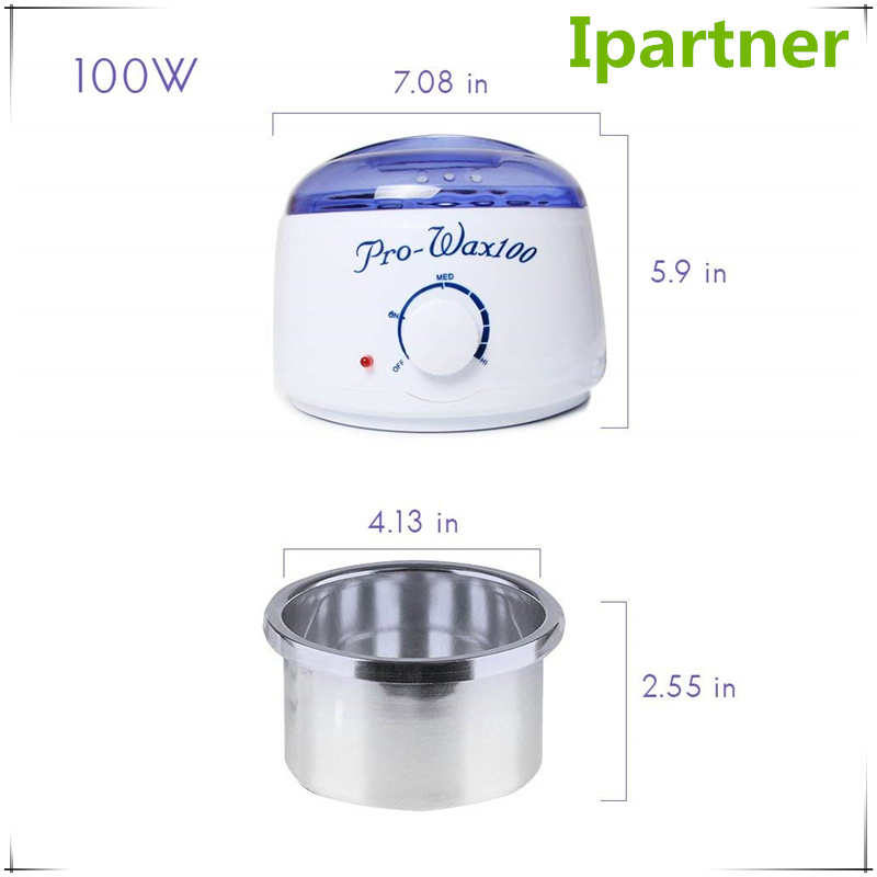 Réchauffeur de cire chaude électrique portable Ipartner AX-100 pour l'épilation - couvercle bleu