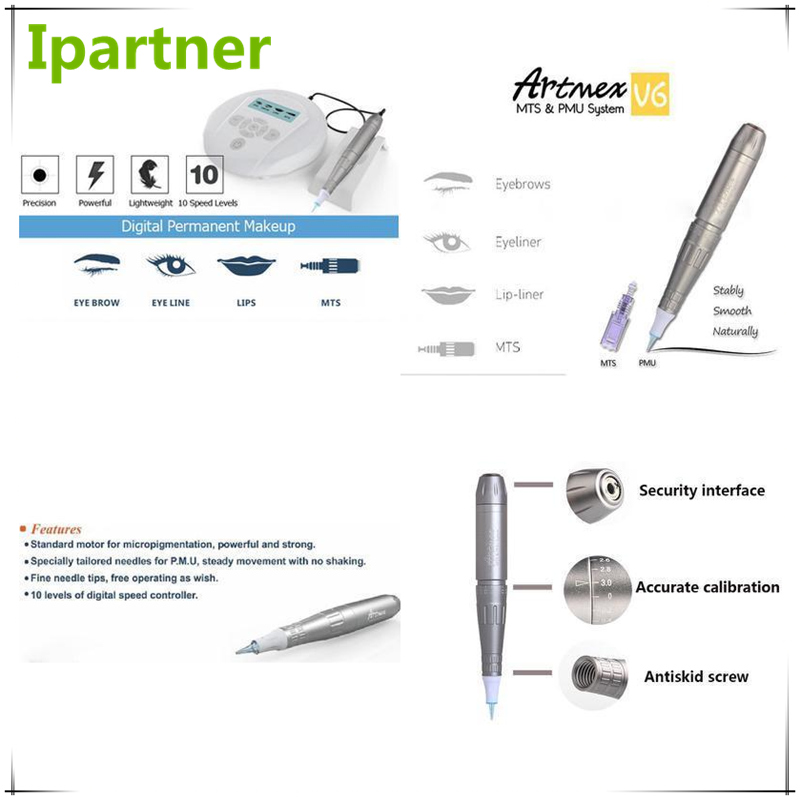 Maquillage permanent de machine de tatouage d'Ipartner Artmex V6 sourcils lèvre Micropigmentation MTS PMU