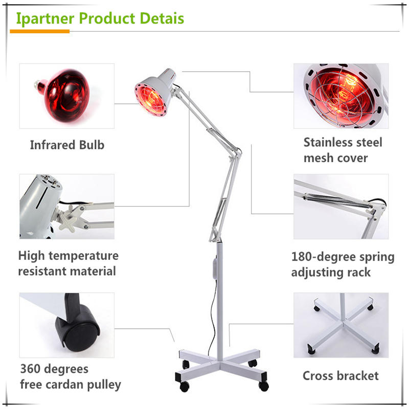 Utilisation de maison de salon de salon de thérapie de soulagement de la douleur de lampe de chaleur de support de plancher infrarouge d'Ipartner