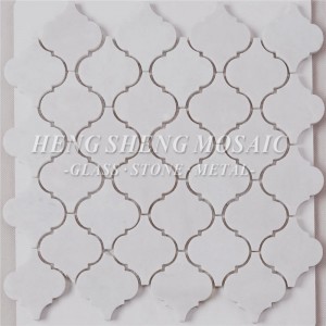 Carreaux de mosaïque en forme de lanterne en forme de lanterne hexagonale pour jet d'eau en pierre naturelle blanche HSC43 Carrara pour le dosseret de cuisine