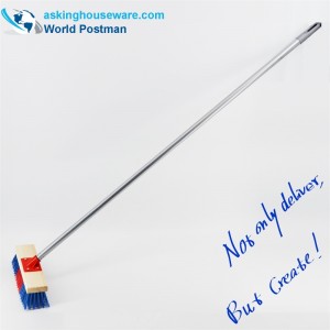 Akbrand Brosse en bois à manche long pour pousser à l'extérieur