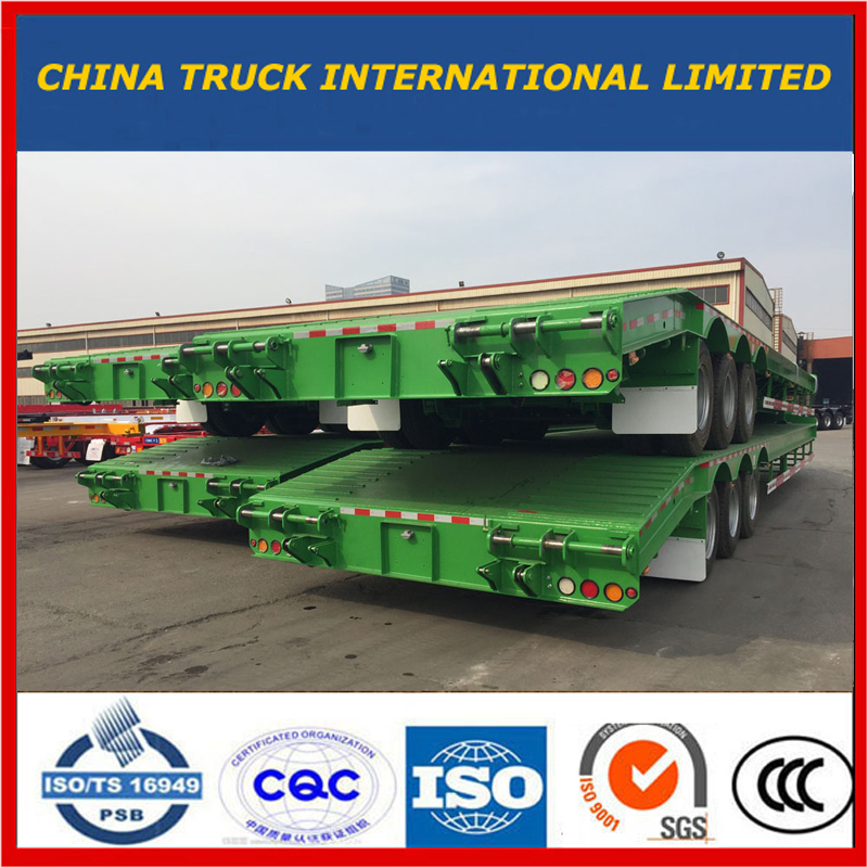 3 bas lit Lowbed de semi-remorque de Lowe Goeckeck de col de cygne de transport d'excavatrice de 3 axes