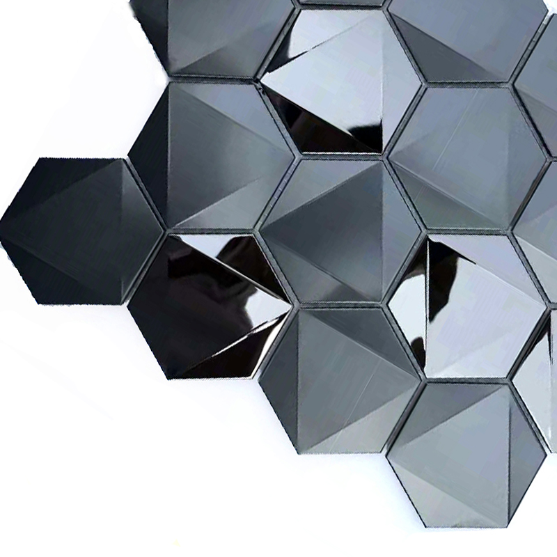 Métal noir tuiles la mosaïque de tuiles d'acier inoxydable 304/316 pour la décoration de mur
