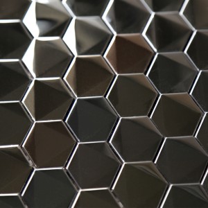 Tuiles de mosaïque en acier inoxydable noir hexagonal de cuisine de salle de bains Blacsplash