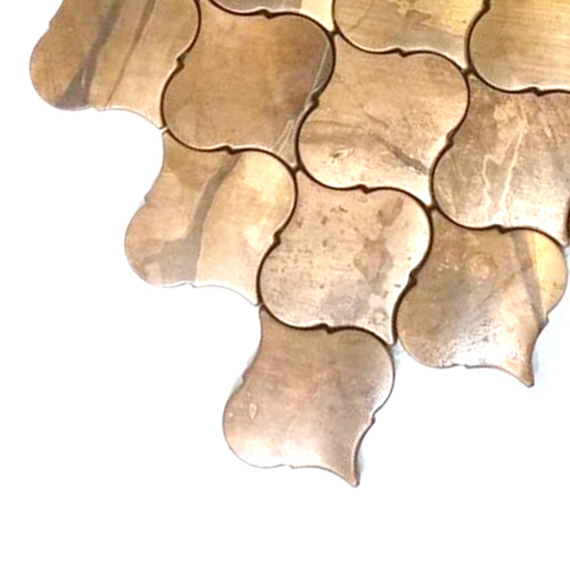 Carreaux de mur en métal tuile de lanterne de dosseret tuile de cuivre en laiton antique de mosaïque
