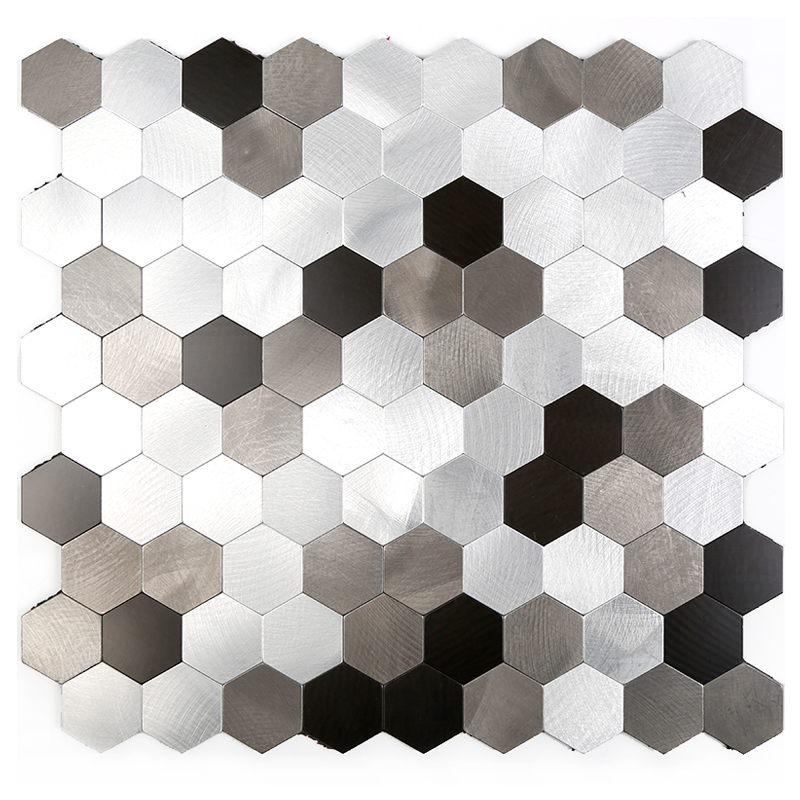 Dosseret en métal pour carreaux Peel and Stick pour cuisine, surface en aluminium argenté