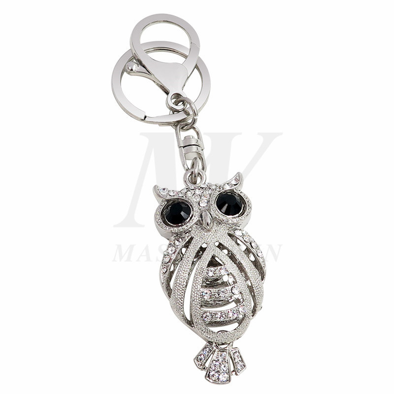 Porte-clés OWL en métal avec cristaux_KC17-014