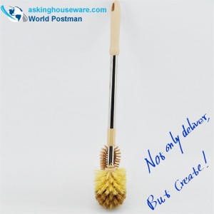 Akbrand Toilet Bowl Brush Tuyau en acier inoxydable élastique avec petite brosse de nettoyage multifonctionnelle