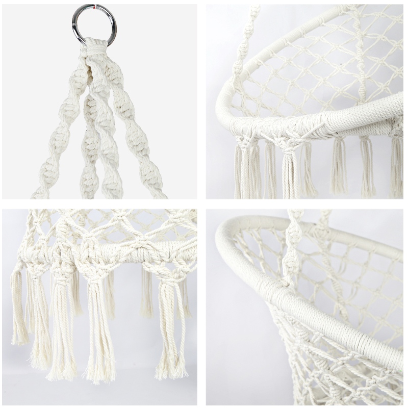 Macrame accrochant de chaise d'utilisation d'intérieur d'intérieur pour la chaise portative faite main d'hamac de coton de l'adulte ou des enfants 100%