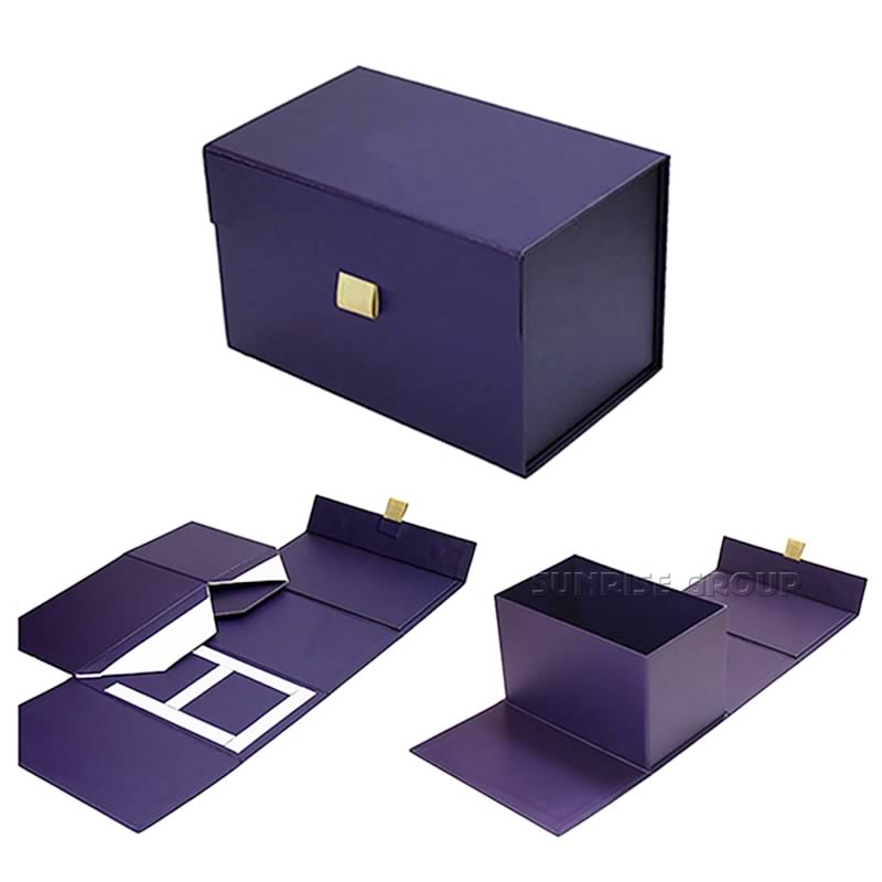 Boîte de fermeture magnétique de pliage de papier élégant élégant de luxe