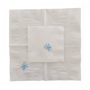 Tissu de serviette blanche avec papier imprimé personnalisé