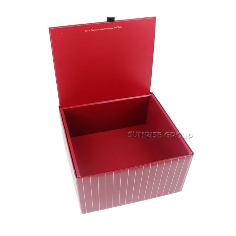 Boîte de fleur carrée de cadeau de papier de texture d'emballage d'impression faite sur commande de luxe