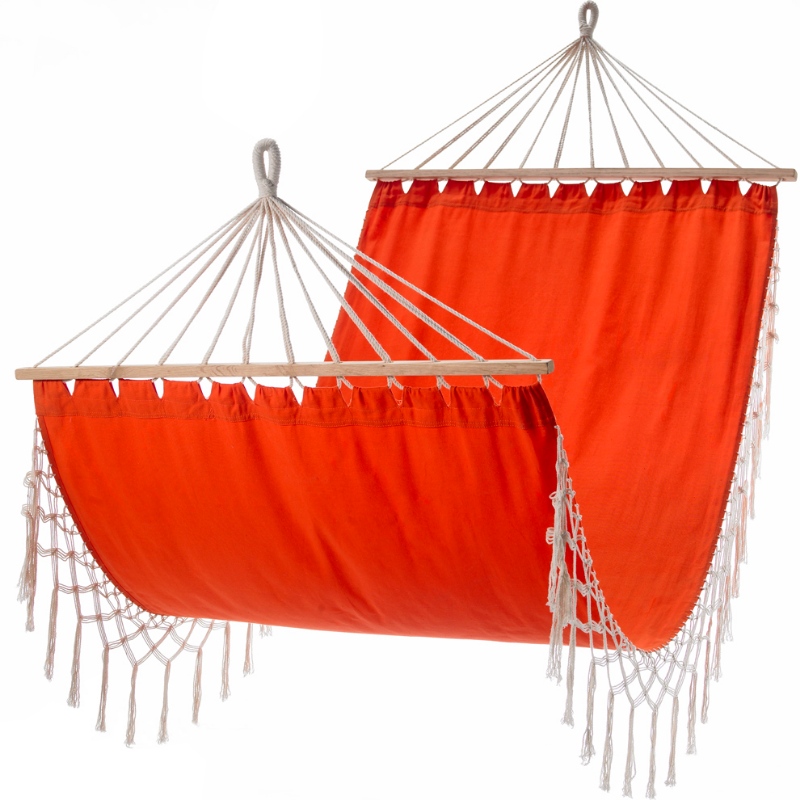 Hamac de tissu d'utilisation d'intérieur d'intérieur Macrame- 100% hamac de coton portatif fait main avec la barre en bois