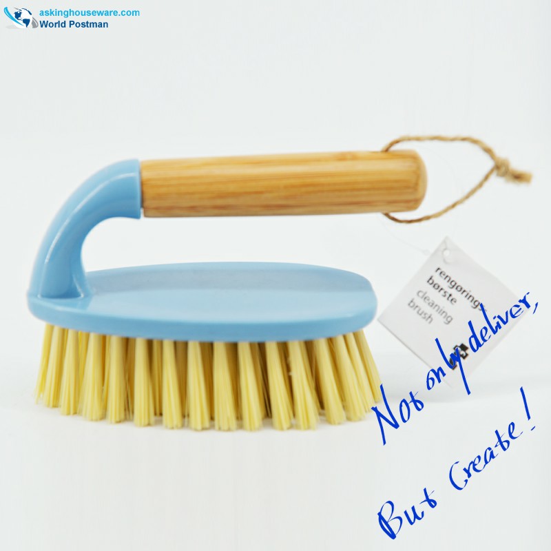 Akbrand Bamboo Handle Scrubbing Brosse De Nettoyage Chaussures Brosse Vêtements Brosse en Couleur Bleu Ciel