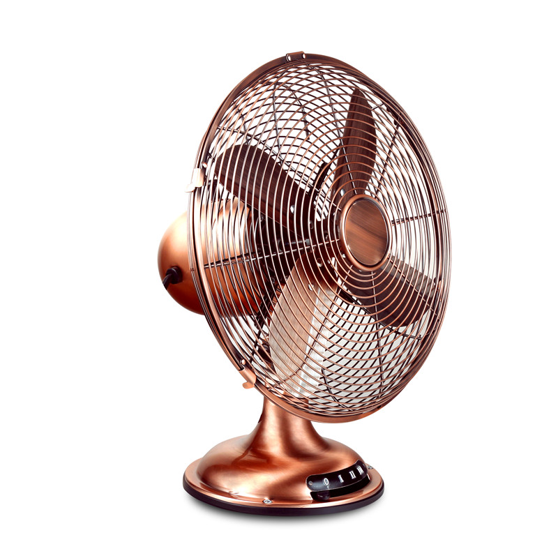 Ventilateur de table de bureau en métal rétro à vendre chaud de 12 pouces à grande vitesse