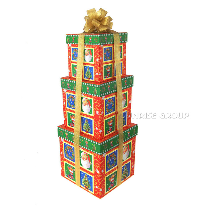 Boîte d'emballage de cadeau de Noël de conception personnalisée, boîte d'emballage de cadeau d'anniversaire, boîte de papier de gâteau