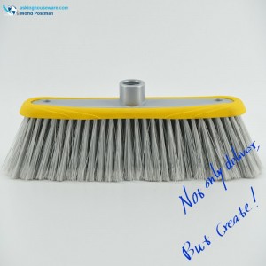 Tête de balai Akbrand en plastique à rebords ronds avec double trous épais en TPR doux et doux dans le panneau de brosse